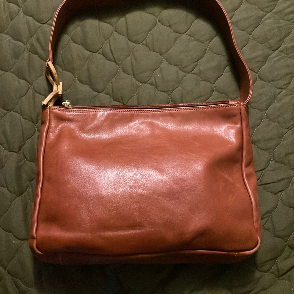 EUC Francesco Biasia Brown Leather Shoulder Bag